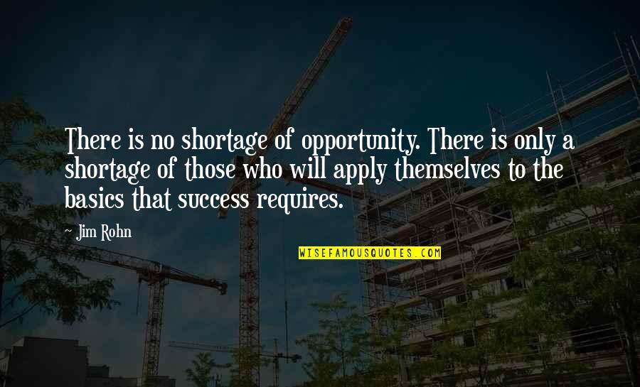 Being Deeply In Love Quotes By Jim Rohn: There is no shortage of opportunity. There is