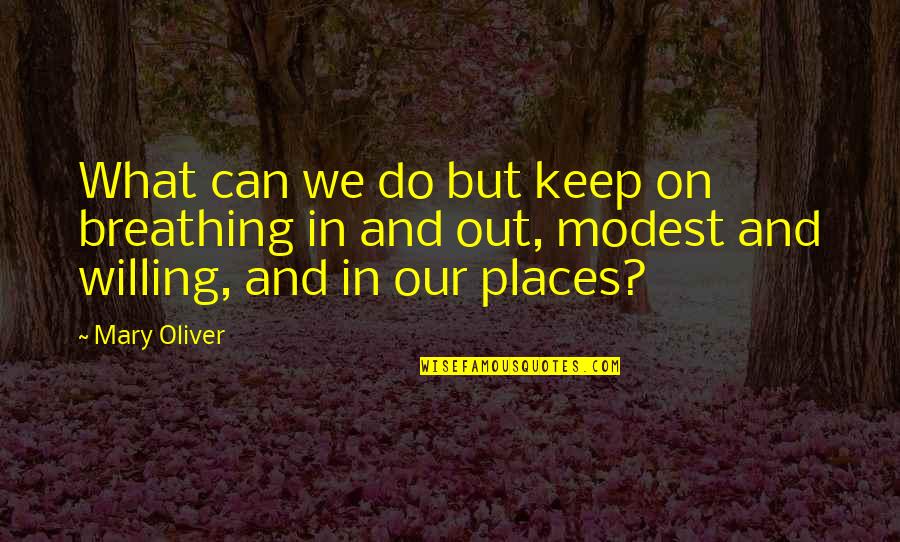 Being Defeated Quotes By Mary Oliver: What can we do but keep on breathing