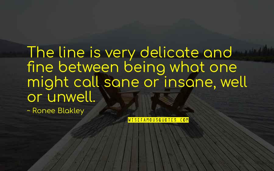 Being Delicate Quotes By Ronee Blakley: The line is very delicate and fine between