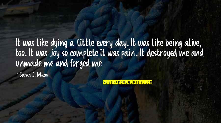 Being Destroyed From Within Quotes By Sarah J. Maas: It was like dying a little every day.