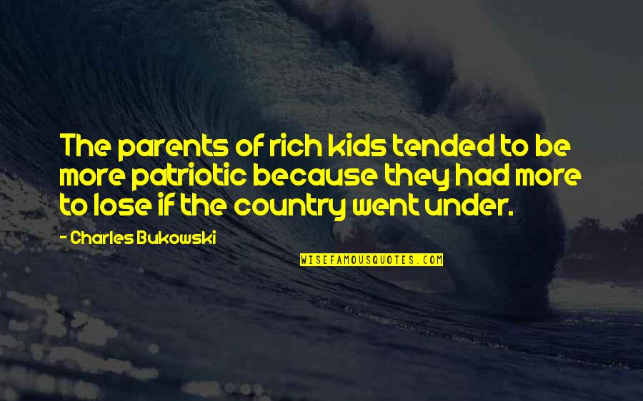 Being Diagnosed With Cancer Quotes By Charles Bukowski: The parents of rich kids tended to be