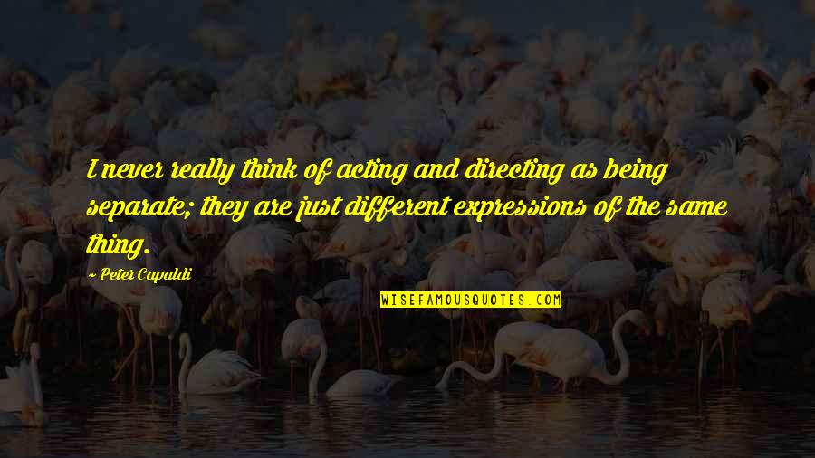 Being Different But The Same Quotes By Peter Capaldi: I never really think of acting and directing