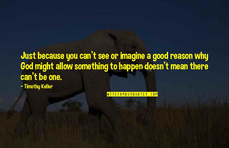Being Discredited Quotes By Timothy Keller: Just because you can't see or imagine a