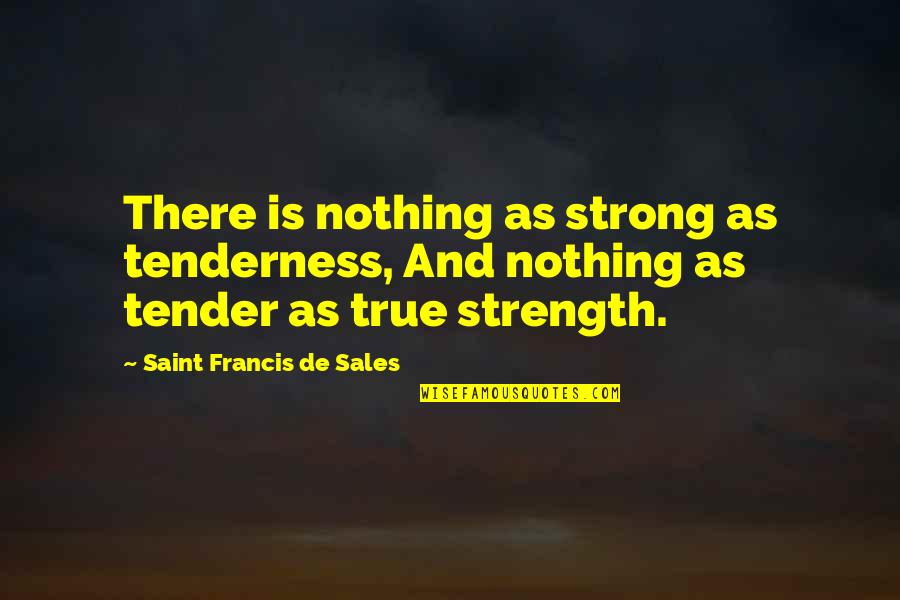Being Discreet Quotes By Saint Francis De Sales: There is nothing as strong as tenderness, And