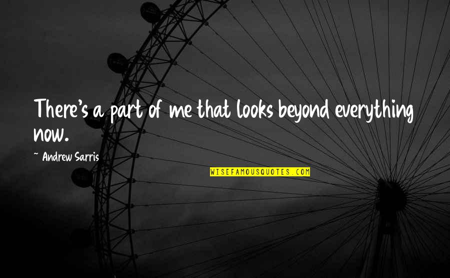 Being Done With Everything Tumblr Quotes By Andrew Sarris: There's a part of me that looks beyond