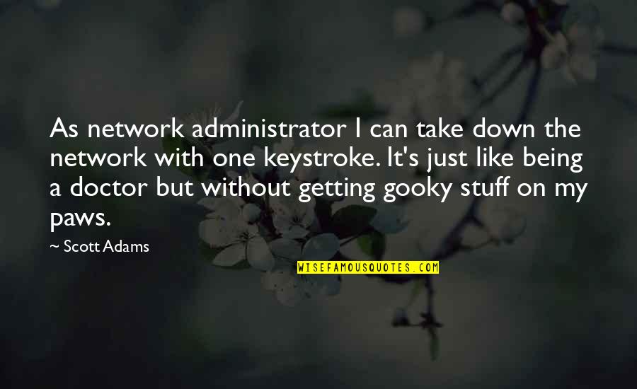 Being Down And Getting Up Quotes By Scott Adams: As network administrator I can take down the