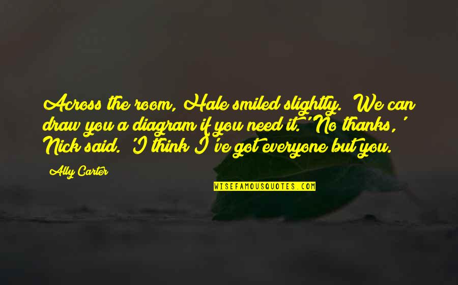 Being Downtrodden Quotes By Ally Carter: Across the room, Hale smiled slightly. 'We can Being Downtrodden Quotes By Ally Carter: Across the room, Hale smiled slightly. 'We can