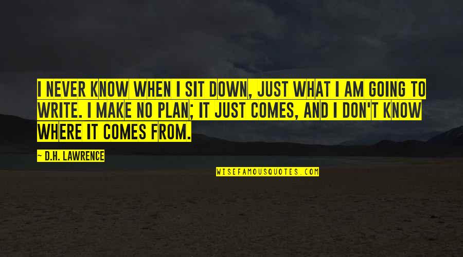 Being Ecuadorian Quotes By D.H. Lawrence: I never know when I sit down, just