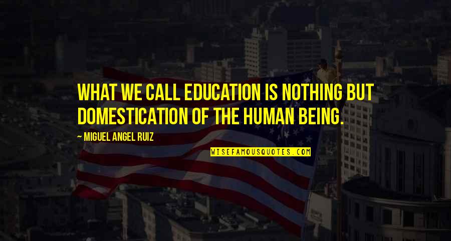 Being Education Quotes By Miguel Angel Ruiz: What we call education is nothing but domestication