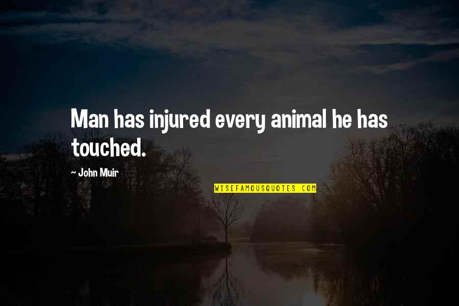 Being Excited For The Weekend Quotes By John Muir: Man has injured every animal he has touched.