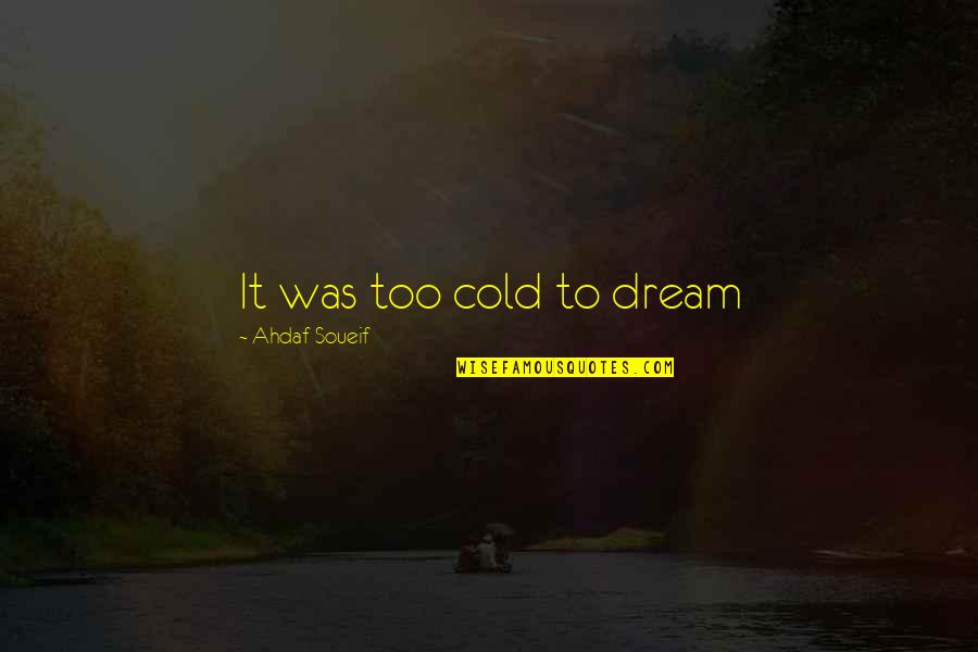 Being Expectant Quotes By Ahdaf Soueif: It was too cold to dream