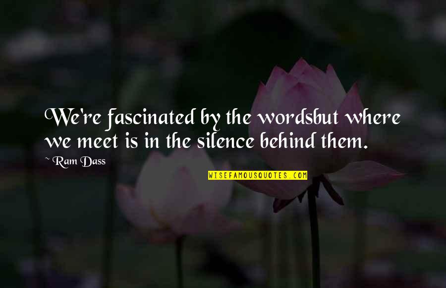 Being Faithful To God Quotes By Ram Dass: We're fascinated by the wordsbut where we meet