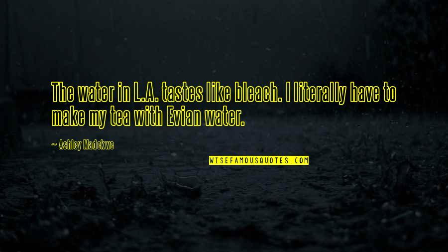 Being Faithful To Your Man Quotes By Ashley Madekwe: The water in L.A. tastes like bleach. I