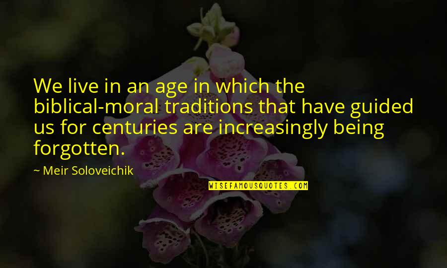 Being Forgotten Quotes By Meir Soloveichik: We live in an age in which the
