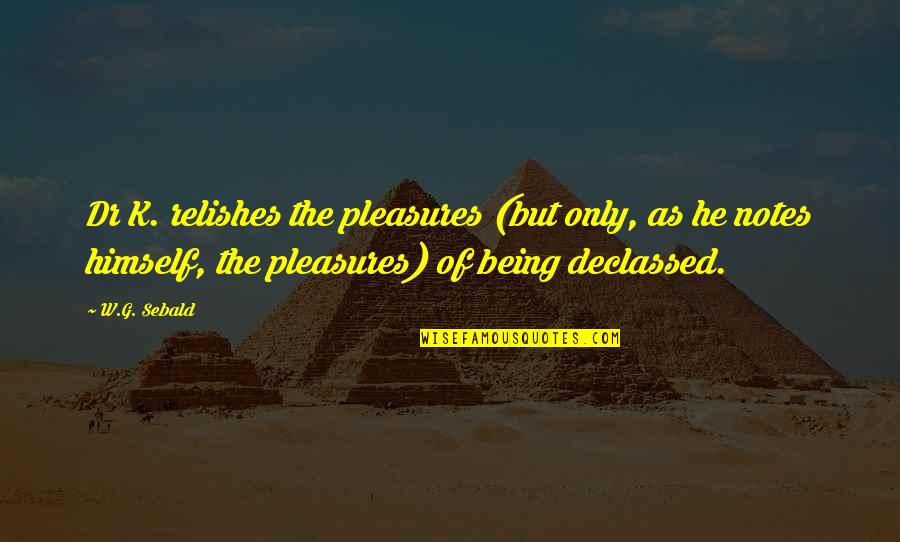 Being Free Spirited Quotes By W.G. Sebald: Dr K. relishes the pleasures (but only, as