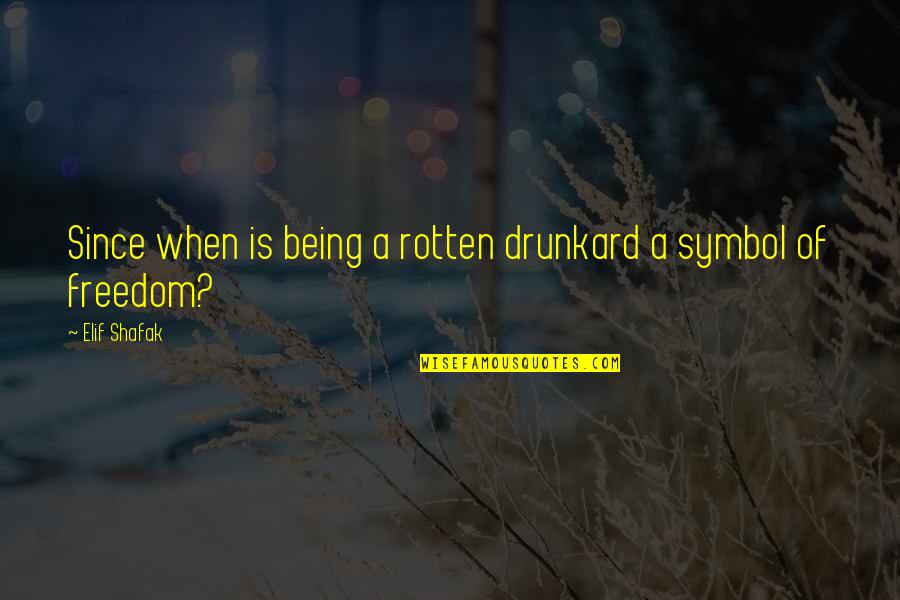 Being Freedom Quotes By Elif Shafak: Since when is being a rotten drunkard a