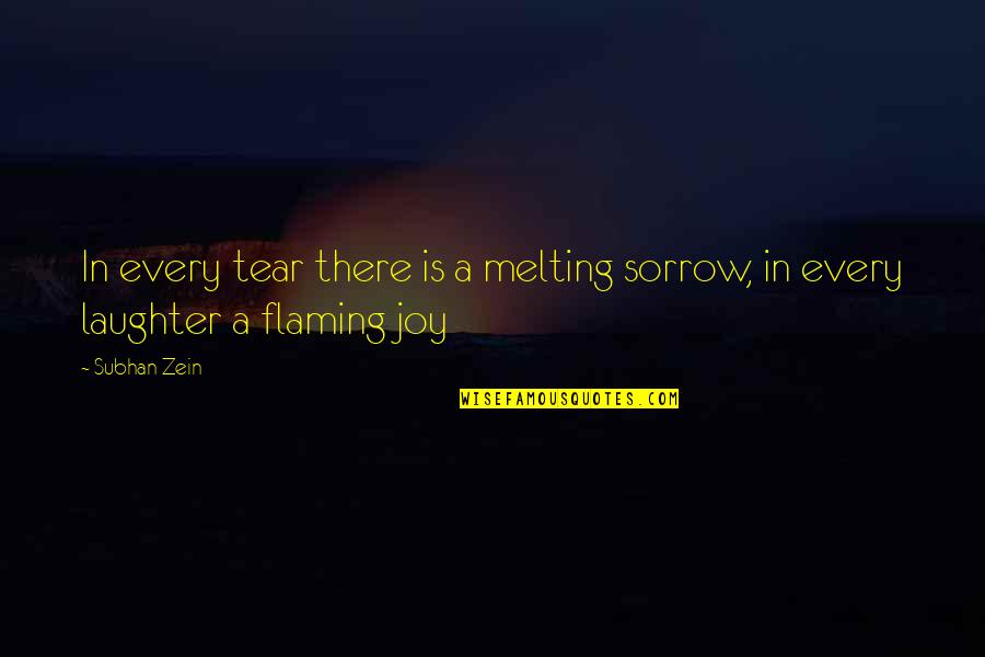 Being Frustrated Quotes By Subhan Zein: In every tear there is a melting sorrow,