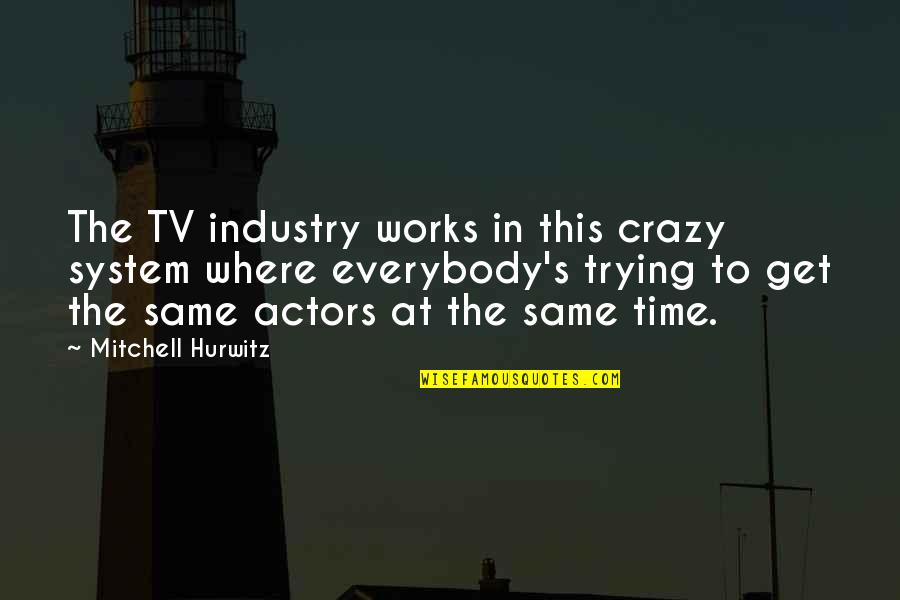 Being Funny With Your Boyfriend Quotes By Mitchell Hurwitz: The TV industry works in this crazy system