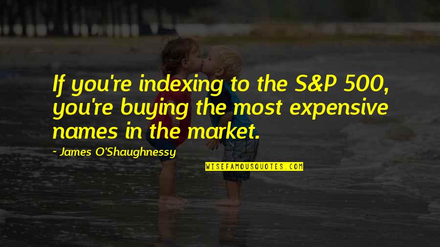 Being Giggly Quotes By James O'Shaughnessy: If you're indexing to the S&P 500, you're