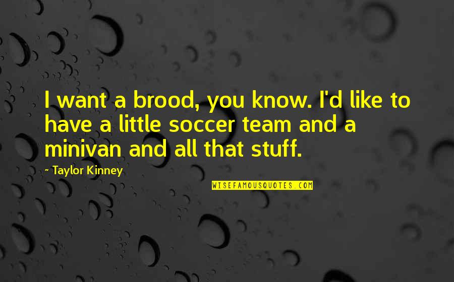Being Godlike Quotes By Taylor Kinney: I want a brood, you know. I'd like