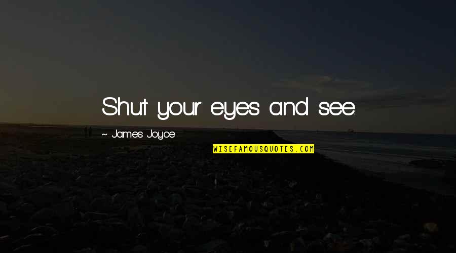 Being Good Natured Quotes By James Joyce: Shut your eyes and see.