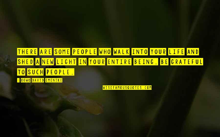 Being Grateful For The People In Your Life Quotes By Ogwo David Emenike: There are some people who walk into your