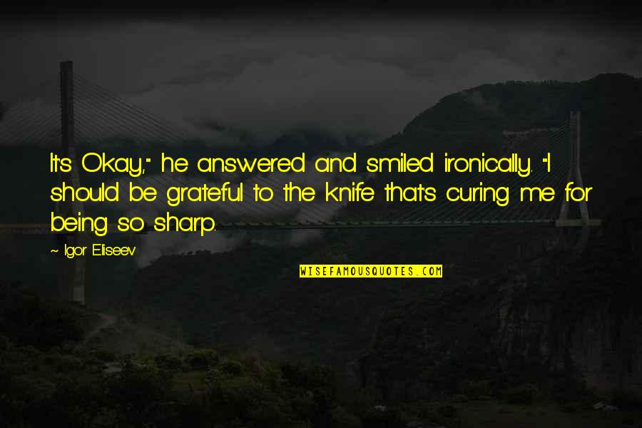 Being Grateful Quotes By Igor Eliseev: It's Okay," he answered and smiled ironically. "I Being Grateful Quotes By Igor Eliseev: It's Okay," he answered and smiled ironically. "I