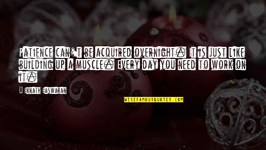 Being Guided By God Quotes By Eknath Easwaran: Patience can't be acquired overnight. It is just