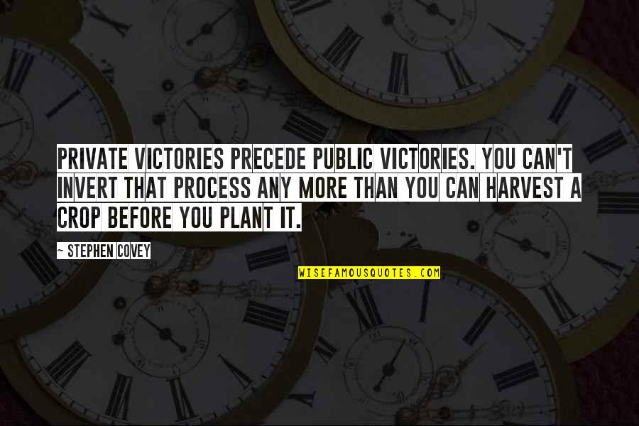 Being Happy And Not Caring Quotes By Stephen Covey: Private victories precede public victories. You can't invert