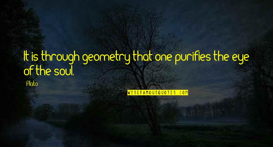 Being Happy Regardless Of Others Quotes By Plato: It is through geometry that one purifies the