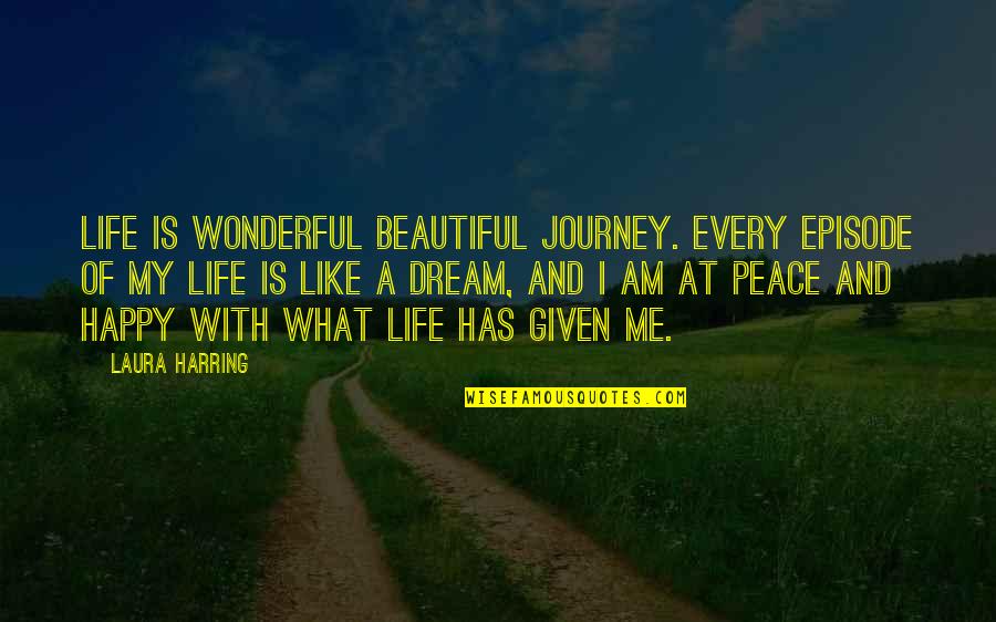 Being Happy Single Quotes By Laura Harring: Life is wonderful beautiful journey. Every episode of