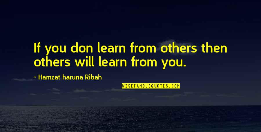 Being Happy Where You Are Now Quotes By Hamzat Haruna Ribah: If you don learn from others then others