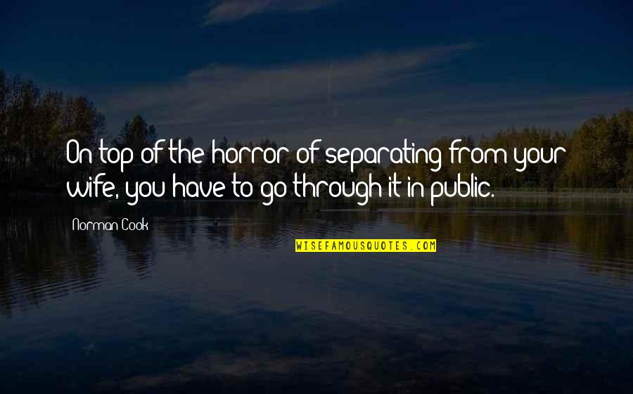 Being Happy With Someone Quotes By Norman Cook: On top of the horror of separating from