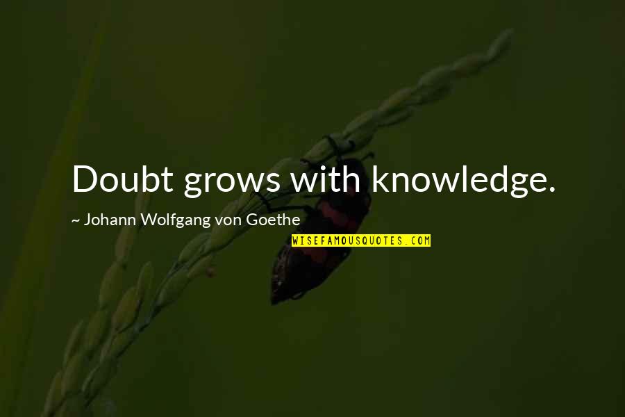 Being Human Uk George Quotes By Johann Wolfgang Von Goethe: Doubt grows with knowledge.