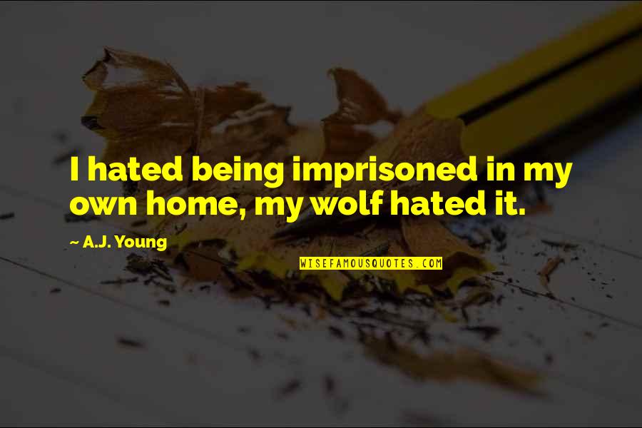 Being Imprisoned Quotes By A.J. Young: I hated being imprisoned in my own home,