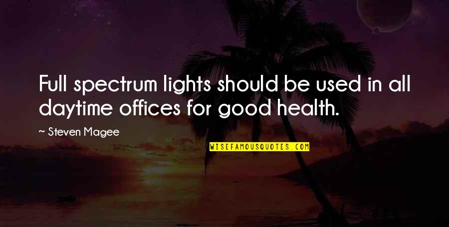 Being In Competition With Others Quotes By Steven Magee: Full spectrum lights should be used in all