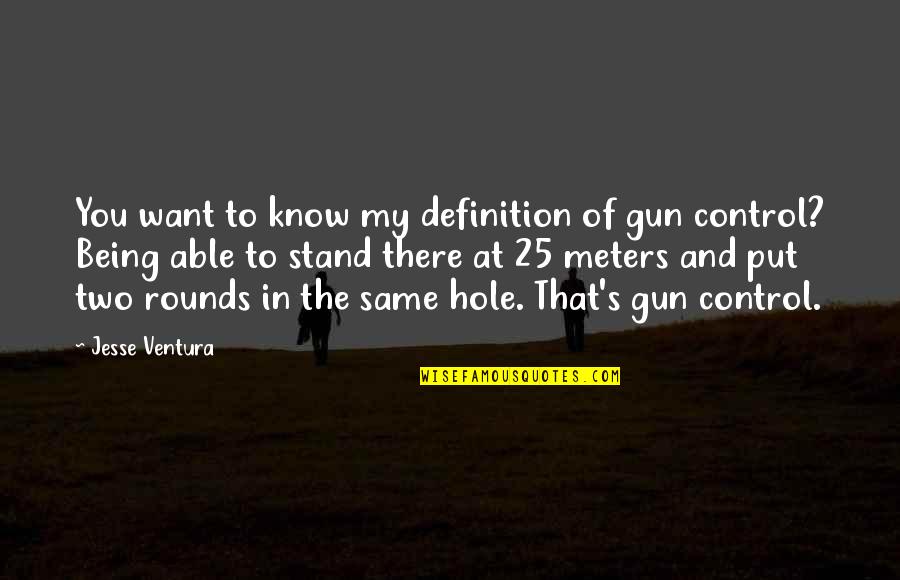 Being In Control Quotes By Jesse Ventura: You want to know my definition of gun