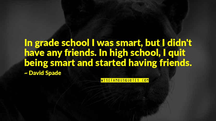 Being In High School Quotes By David Spade: In grade school I was smart, but I