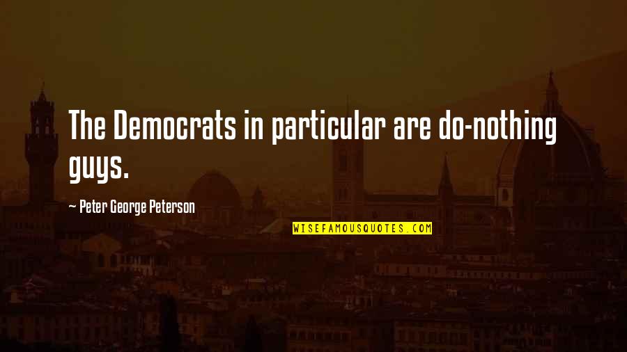 Being In Other People's Shoes Quotes By Peter George Peterson: The Democrats in particular are do-nothing guys.