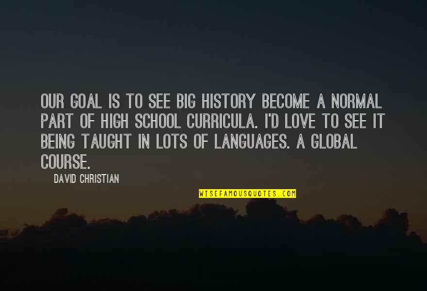 Being In School Quotes By David Christian: Our goal is to see Big History become