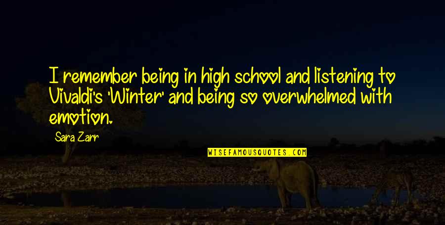 Being In School Quotes By Sara Zarr: I remember being in high school and listening