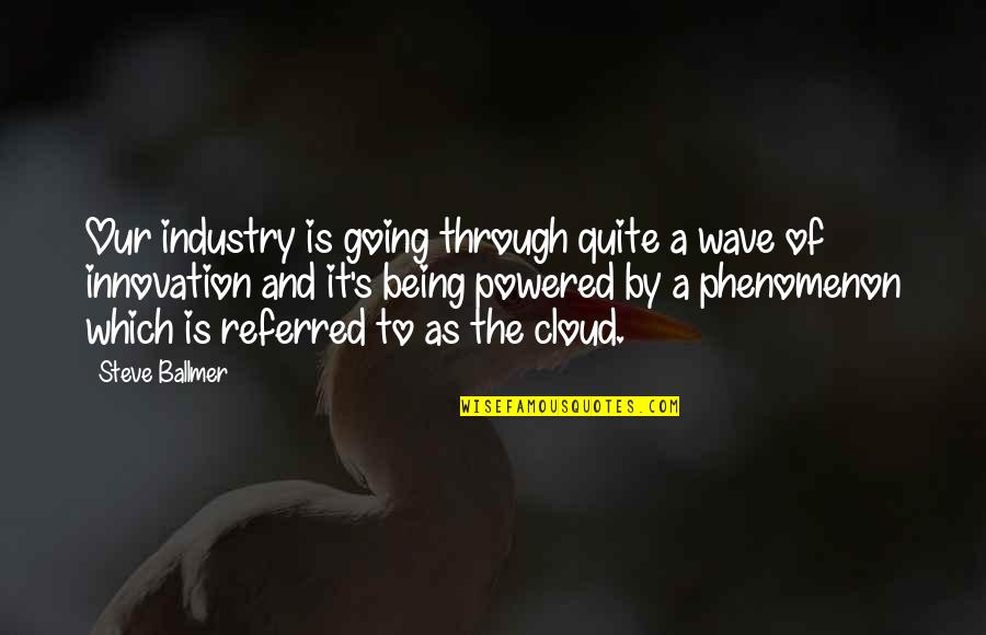 Being In The Clouds Quotes By Steve Ballmer: Our industry is going through quite a wave