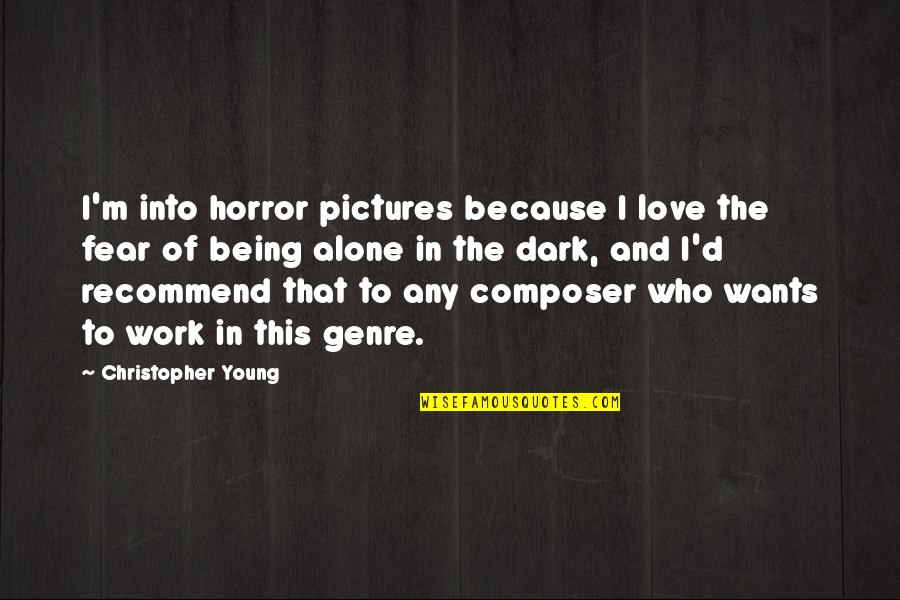Being In The Dark Quotes By Christopher Young: I'm into horror pictures because I love the