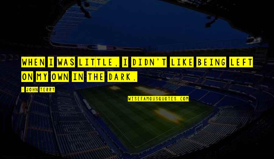 Being In The Dark Quotes By John Terry: When I was little, I didn't like being