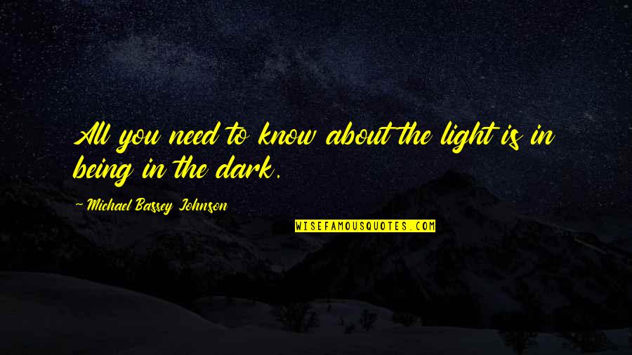 Being In The Dark Quotes By Michael Bassey Johnson: All you need to know about the light