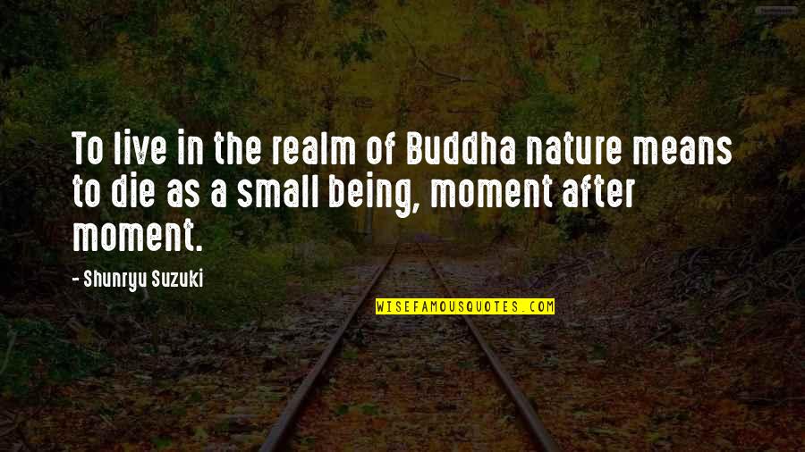 Being In The Moment Quotes By Shunryu Suzuki: To live in the realm of Buddha nature