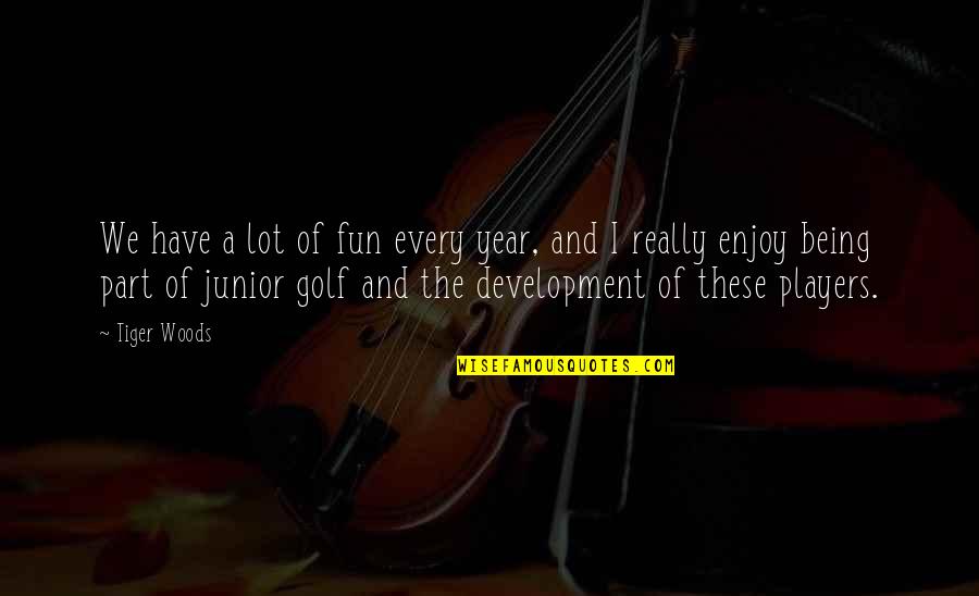 Being In The Woods Quotes By Tiger Woods: We have a lot of fun every year,