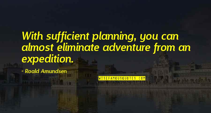 Being Influenced By Friends Quotes By Roald Amundsen: With sufficient planning, you can almost eliminate adventure