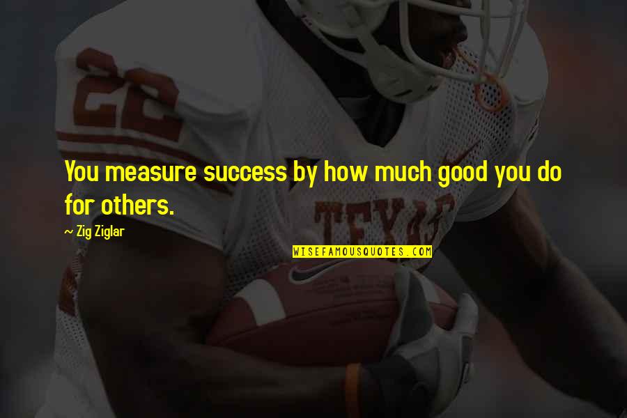 Being Injured Running Quotes By Zig Ziglar: You measure success by how much good you