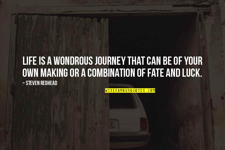 Being Insensitive Quotes By Steven Redhead: Life is a wondrous journey that can be